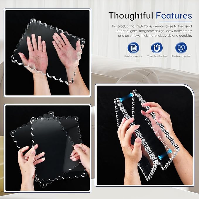 acrylic photo frame- 2Pack Scalloped Picture Frames 8×10 Inch, 15+15mm Thick - Image 7