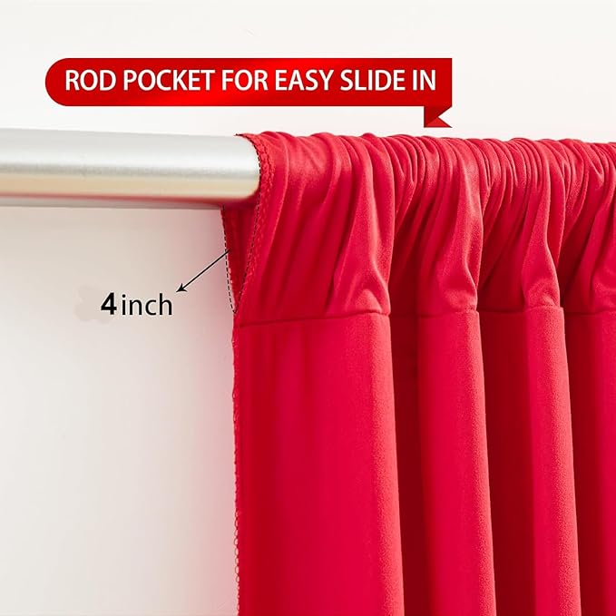 20ft x 15ft Red Wrinkle Free Backdrop Curtains - Image 5