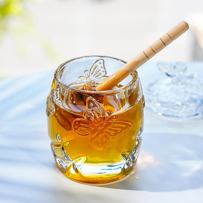 kanpura Clear Crystal Honey Jar - Image 5