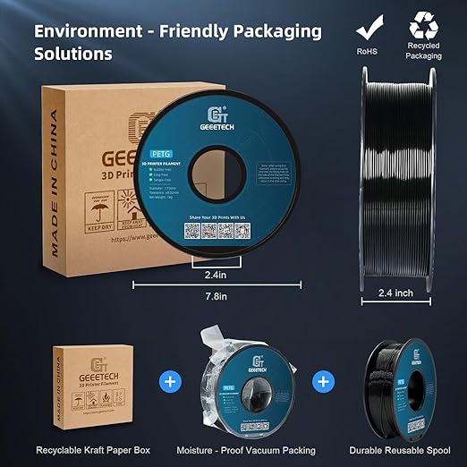 Geeetech Transparent PETG Filament 1.75mm, 1 KG Neatly Wound Spool 3D Printer - Image 8