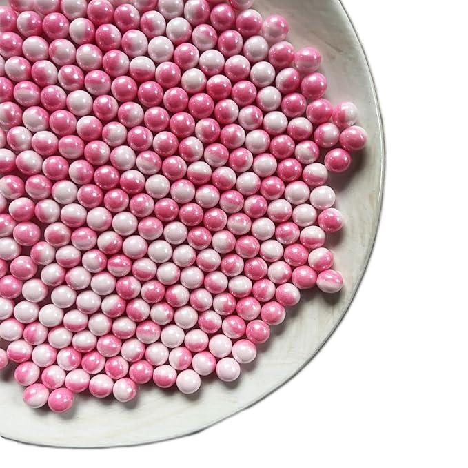Edible Pink White Pearl Sugar Sprinkles Candy Baking Edible Cake Decorations by Weraru