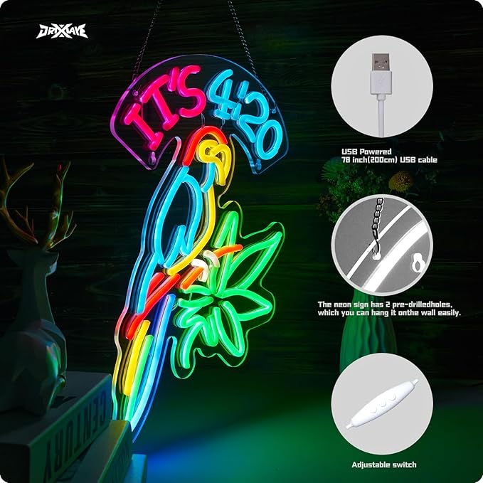 ORIXIAYE 420 Neon Sign Green Leaf Neon Signs - Image 3
