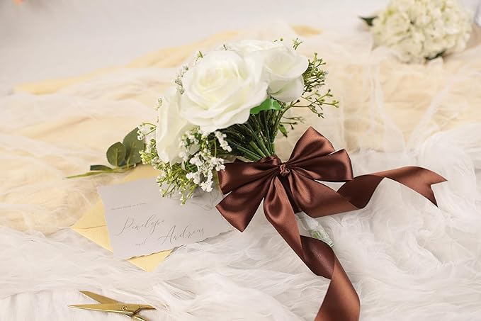 Dark Brown Satin Ribbon 1-1/2 inch X Continuous 100 Yards, Single Face - Image 6