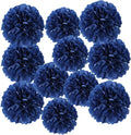 12pcs Royal Blue Pom Poms - 10in 12in Tissue Paper Flower Balls by Yangeey