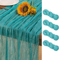 Teal Green Cheesecloth Table Runner 4 Pack Fall Table Runners Boho Gauze 120 by DeZerlor