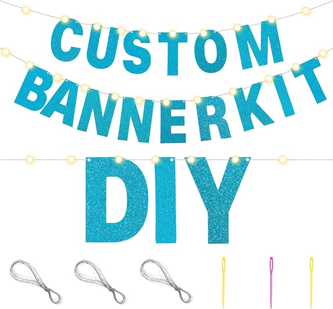 TaoBary 112 Pcs DIY Letter Custom Banner Glitter Customizable Banner Kit - Image 3