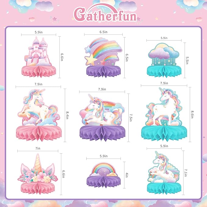 Unicorn Birthday Party Supplies Set - Image 2