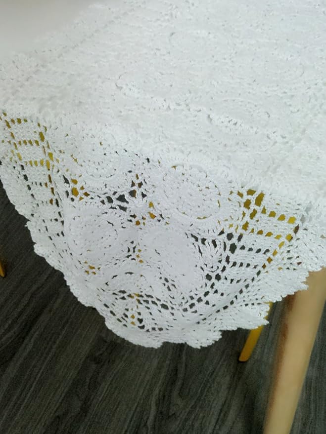 Cotton Handmade Crochet lace Table Runners Oval Tablecloth Doilies Doily Table - Image 4