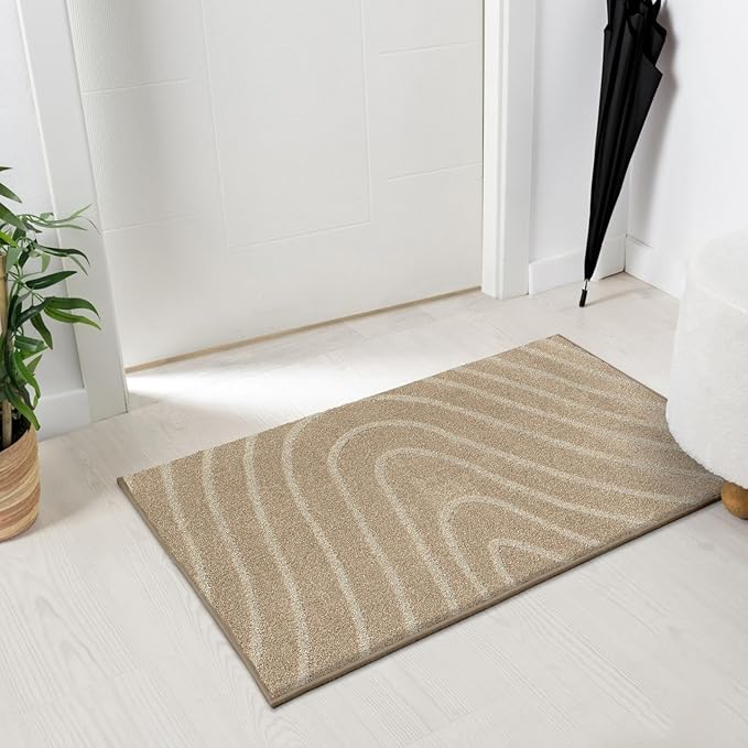 LUXE WEAVERS Modern Geometric Wave Beige 2x3 Area Rug - Image 3