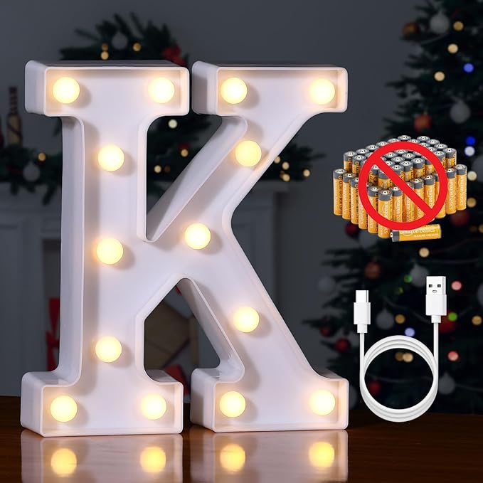 Foaky Rechargeable LED Letter Lights Sign Marquee Light Up Letters Sign by Foaky