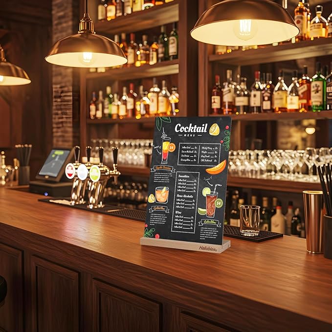 Chalkboard with Beech-Wood Base, 8 x 12 inch Tabletop Message Boards Menu - Image 6