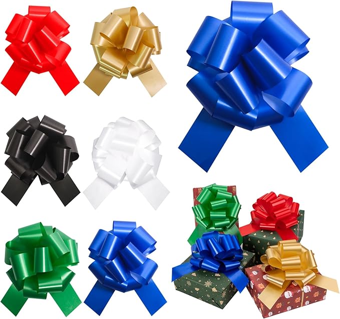 6 Pcs 6 Inch Blue Pull Bows, Gift Wrapping Baskets Wedding Christmas Party by Unknown