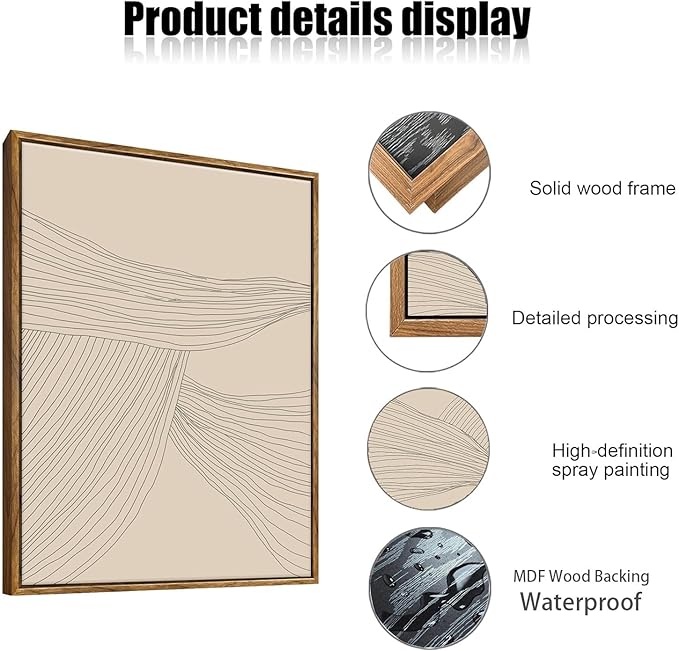 myusuar 3 Piece Large Modern Abstract Canvas Framed Wall Art - Image 5