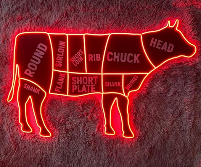 Cow Neon Sign, Butcher Shop Led Sign, Wall Decor, Cow Led Light, restaurant - Image 2