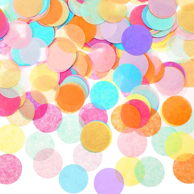 MARFOREVER 5.4oz Multicolor 1 Inch Round Tissue Paper Confetti, Round Confetti by MARFOREVER