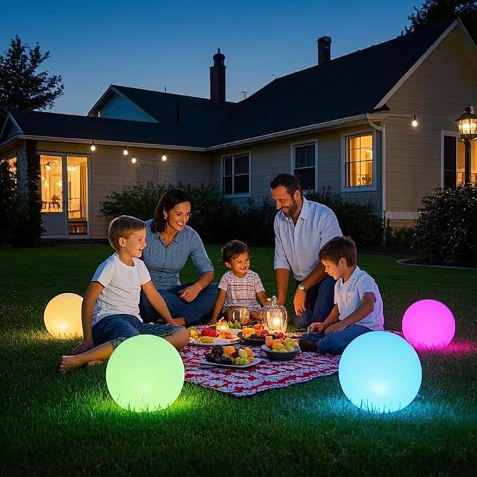 Mr.Go 16-inch Indoor/Outdoor Waterproof Rechargeable LED Glowing Ball Light Orb - Image 8
