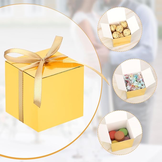 EUSOAR Small Gift Boxes with Lids, Cube Candy Box Mini Muffins Macaron Container - Image 3