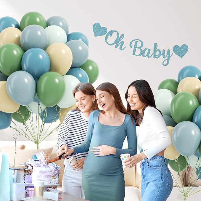 60pcs Blue and Green Balloons - Image 4
