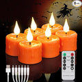 FREEPOWER Orange Halloween Candles, Rechargeable Flameless Candles by FREEPOWER