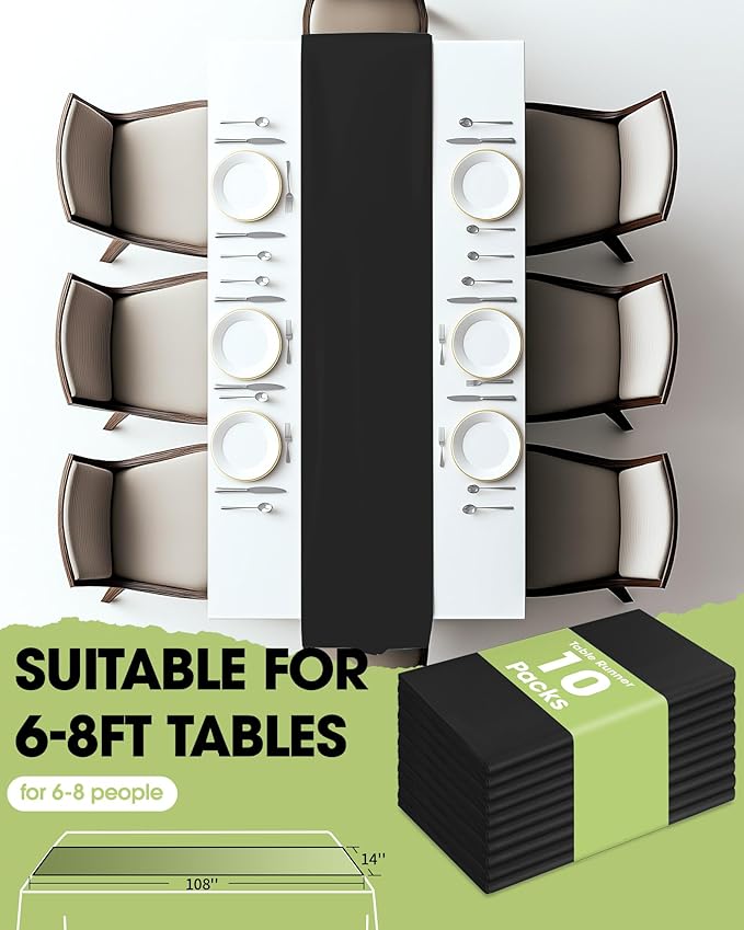 Pureegg Black Plastic Table Runners - Image 5