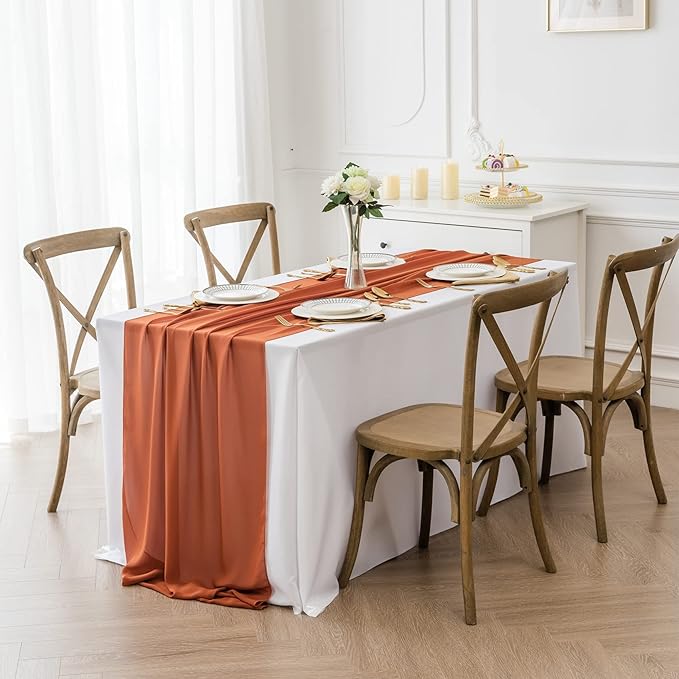 6Pack 9ft Chiffon Table Runner 14x108 Inch Sheer Romantic Table Runner - Image 7
