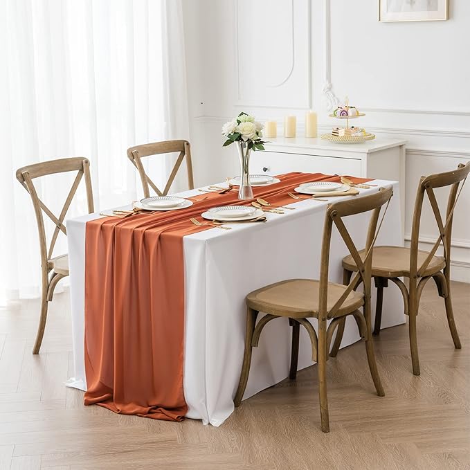 12Pack 9ft Chiffon Table Runner 14x108 Inch Sheer Romantic Table Runner - Image 7