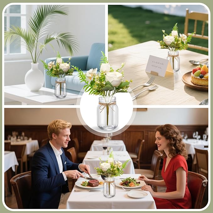 12 Pcs Mason Jar Table Centerpiece Floral Table Centerpiece Vases - Image 5