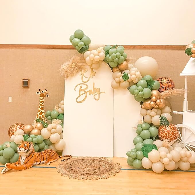 Bezente Sage Green Latex Party Balloons - Image 9