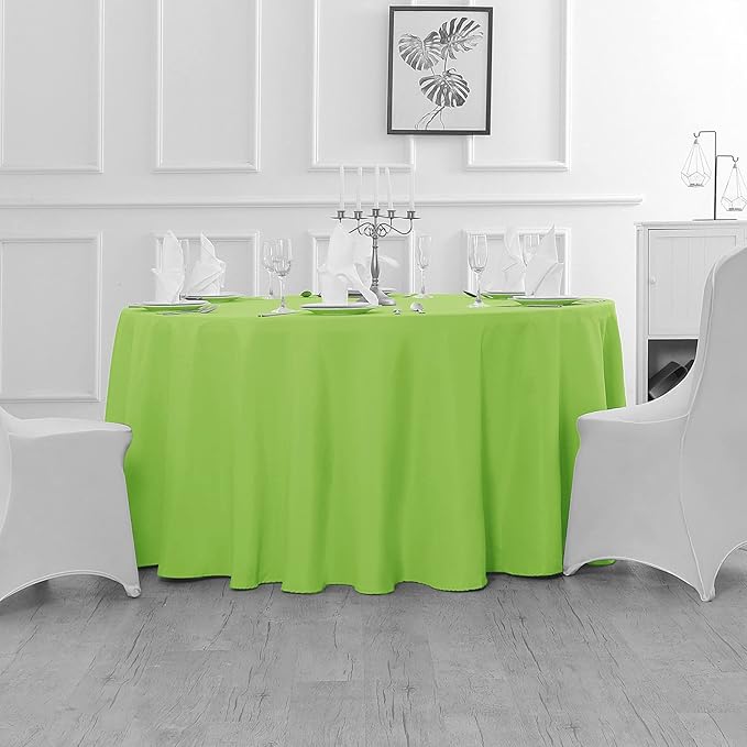 Fokitut 2 Pack Waterproof Round Tablecloth, 132 Inch, Stain Resistant and - Image 5