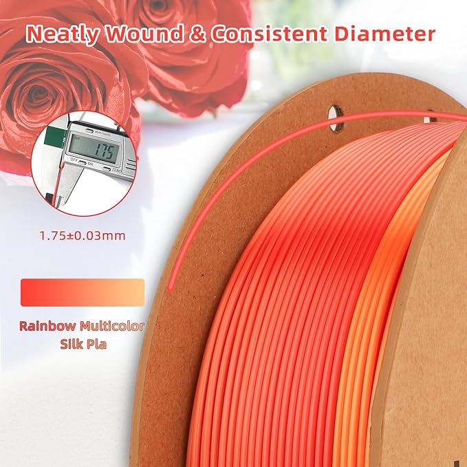 Silk PLA 3D Printer Filament 1.75mm Silk Shiny Fast Gradient Color Change - Image 2