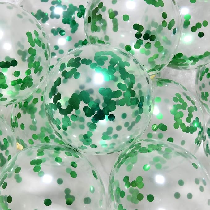 Green Confetti Balloons 12 inch - Image 2