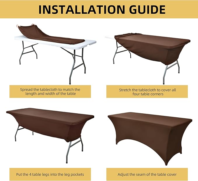 10-Pack 6ft Spandex Table Covers - Image 5