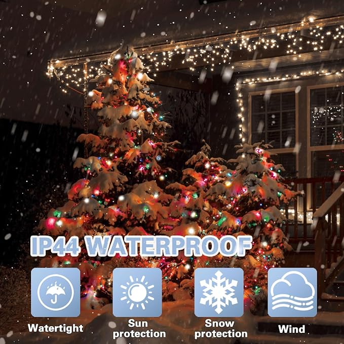 LAMPHOME 33ft Christmas Decorative Mini Lights, 100 LED Transparent Wire Fairy - Image 3