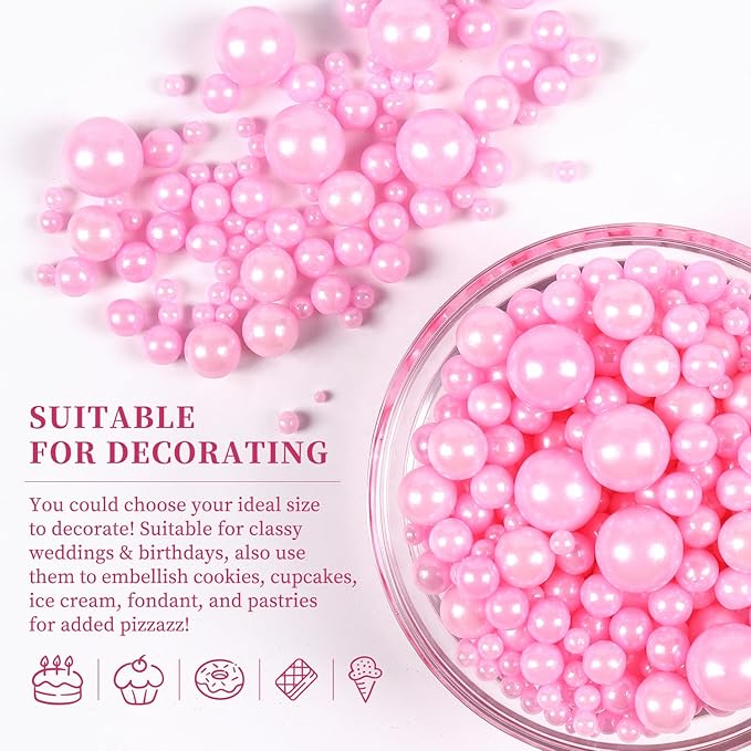 Edible Pearls for Cake Decorating, and Ice Cream Topping, and Baby Shower.120g - Image 5
