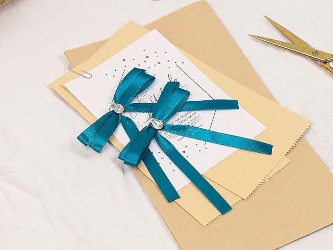 Turquoise Satin Ribbon 3/8 inch X Continuous 100 Yards, Single Face Polyester - Image 7