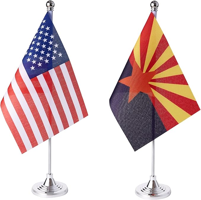 ZXvZYT 2 Pack American US Arizona flag USA Arizona AZ State table flag by ZXvZYT