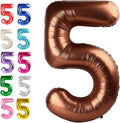 Large Coffee Brown 40 Inch Birthday Number 5 Balloon, Dark Brown Five 5th 15 25 by Upgesy