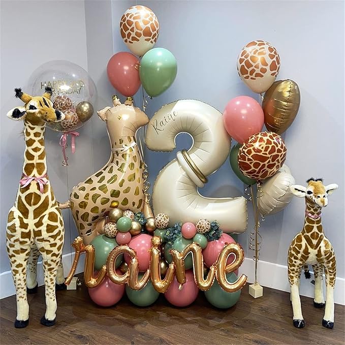 Cream 4 Balloons, 40 Inch Large Beige Foil Number Balloons Set 0-9, Self - Image 4