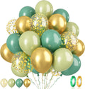Paready Sage Green Gold Balloons, Retro Avocado Party Balloons by Paready