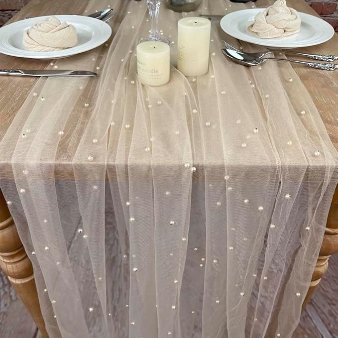 EHLDekol Pearl Table Cloth Elegant Polyester Table Runner - Image 5