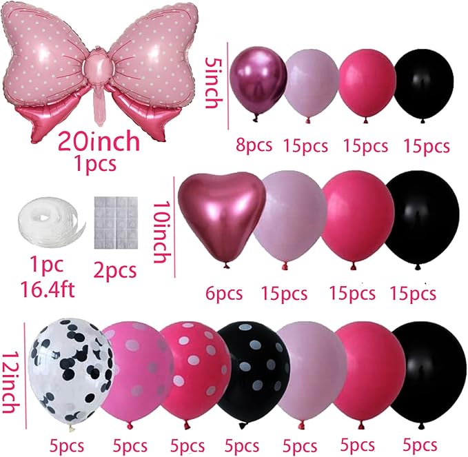 36 Inches Bow Foil Balloon Huge Bowtie Pink Balloon - Image 2