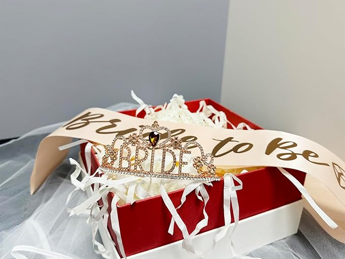 JETKONG 3 Pcs Bachelorette Party Decorations "BRIDE" Crown, Bride to Be - Image 3