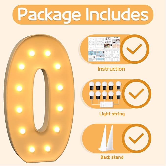 imprsv 4FT Acrylic Light Up Letter O, Decorative Signage - Image 5