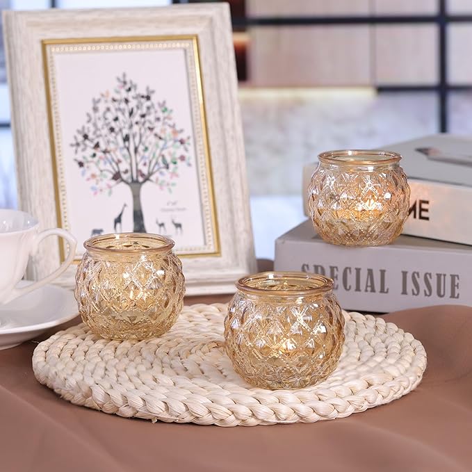 DARJEN 12Pcs Gold Glass Candle Holders - Image 6