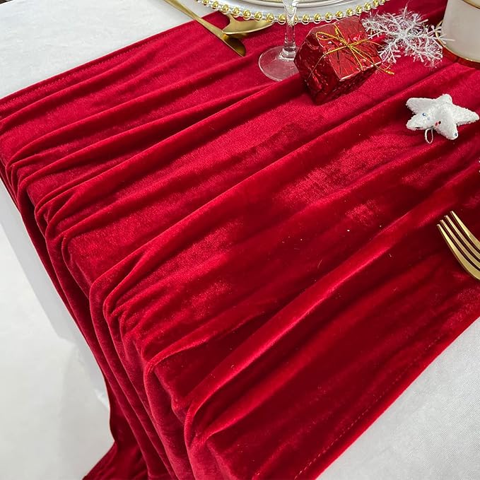 Luxurious Velvet Table Runner, 10ft Wedding Reception Decorations, 20x120inch - Image 6