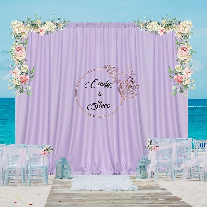 MYSKY HOME 10ft x 8ft Light Purple Curtains - Image 8