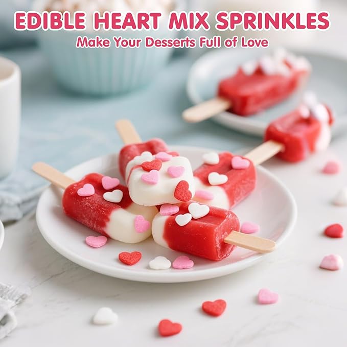 Edible Heart Sprinkles, Sugar Sprinkles - Image 2