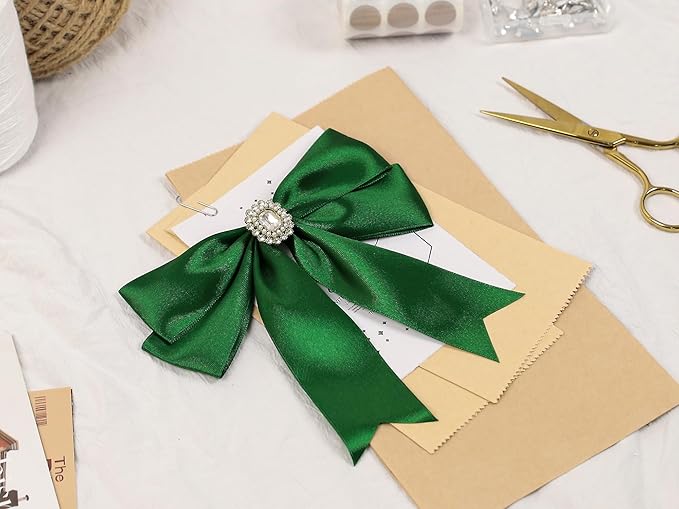 Green Satin Ribbon 1-1/2 inch X Continuous 25 Yards, Single Face Polyester - Image 7