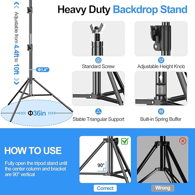 FUDESY 10x20ft Backdrop Stand Heavy Duty Adjustable Photography Background - Image 3