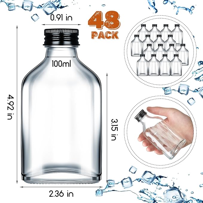 Patelai 48 Pcs Clear Glass Bottles - Image 2